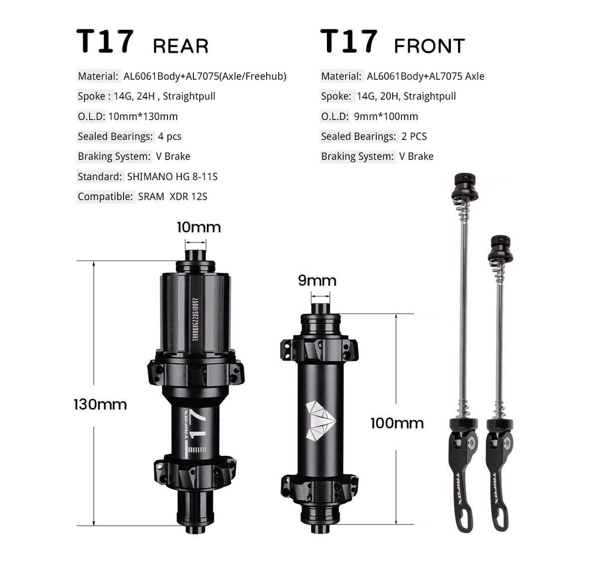 TRIFOX Road Bike Hubs 6 Bearin - Cassette 11 Speed 评论和价格